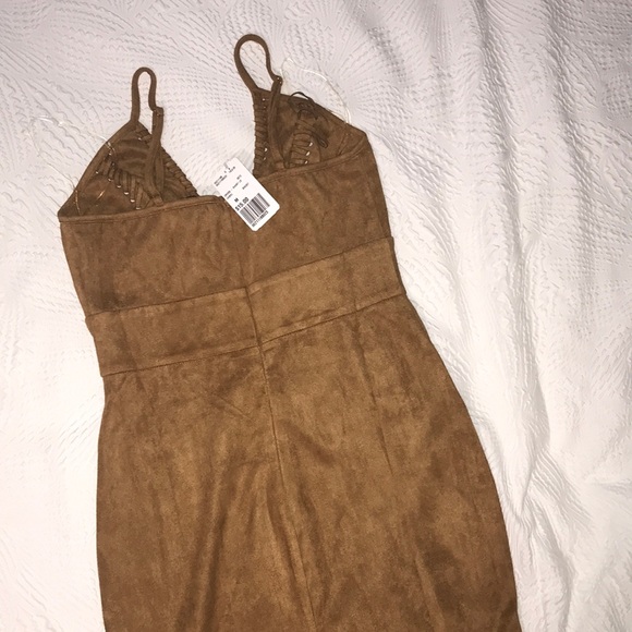Camel color suede dress. - Picture 2 of 2